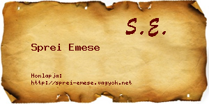 Sprei Emese névjegykártya