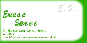 emese sprei business card